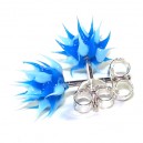 Boucles d'Oreilles Silicone Piques Bleu / Bleu