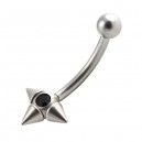 Arcade Acier Chirurgical 3 Piques Diamant Noir