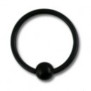 
Labret / Anneau Blackline Titane Anodis&eacute; Noir fermeture Boule