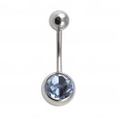 
Nombril Acier 316L Diamant Strass Bleu Clair