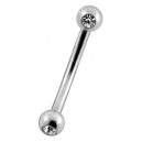 Arcade Acier 316L Deux Diamants Strass Blanc