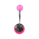
Nombril Acrylique Transparent Rose Spirale