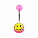 
Nombril Acrylique Transparent Rose Smiley