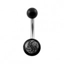 
Nombril Acrylique Noir Spirale