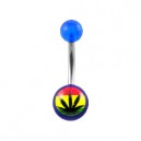 
Nombril Acrylique Transparent Bleu Fonc&eacute; Cannabis