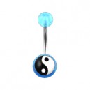 
Nombril Acrylique Transparent Bleu Clair Yin et Yang