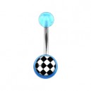 
Nombril Acrylique Transparent Bleu Clair Damier
