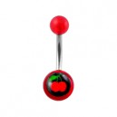 
Nombril Acrylique Transparent Rouge Cerises