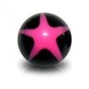 
Boule Acrylique UV Etoile Rose / Noir